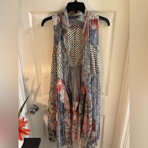 Sheer Floral and Lace Boho Flowy Fairycore Feminine Women's Vest, Size M